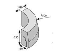 BEST MONO II Obloukový R0,5 vnější Přírodní výška 250mm